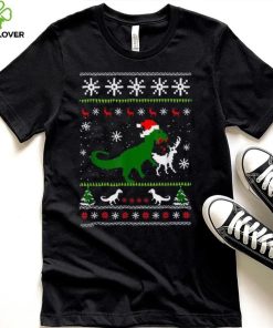 Dinosaur Eating Reindeer Shirt Funny