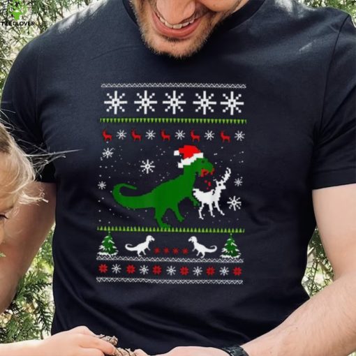 Dinosaur Eating Reindeer Shirt Funny