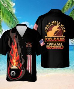 Dinosaur Flame Billiards Hawaiian Aloha Shirts