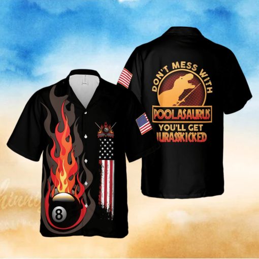 Dinosaur Flame Billiards Hawaiian Aloha Shirts