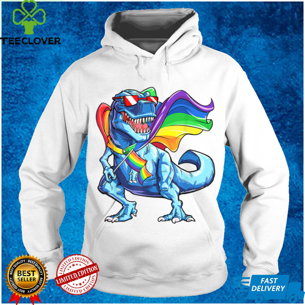 Dinosaur Gay Pride Flag LGBT T shirt Lesbian Bisexual T rex T Shirt