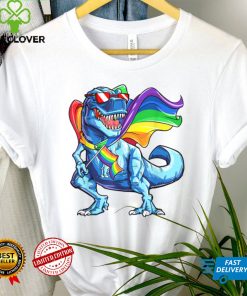Dinosaur Gay Pride Flag LGBT T shirt Lesbian Bisexual T rex T Shirt