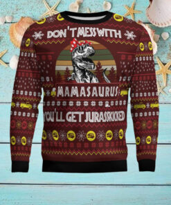 Dinosaur Mom Ugly Christmas Sweater