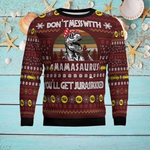 Dinosaur Mom Ugly Christmas Sweater