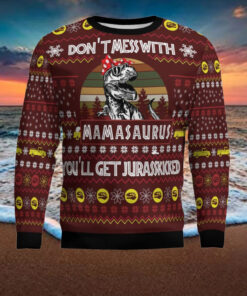 Dinosaur Mom Ugly Christmas Sweater