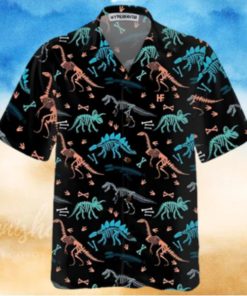 Dinosaur Skeleton Seamless Grunge Pattern Trending Dinosaur Hawaiian Shirt
