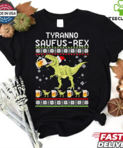 Dinosaur Tyranno Saufus Res ugly christmas shirt