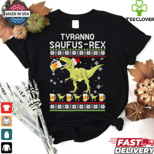 Dinosaur Tyranno Saufus Res ugly christmas shirt