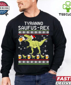 Dinosaur Tyranno Saufus Res ugly christmas shirt