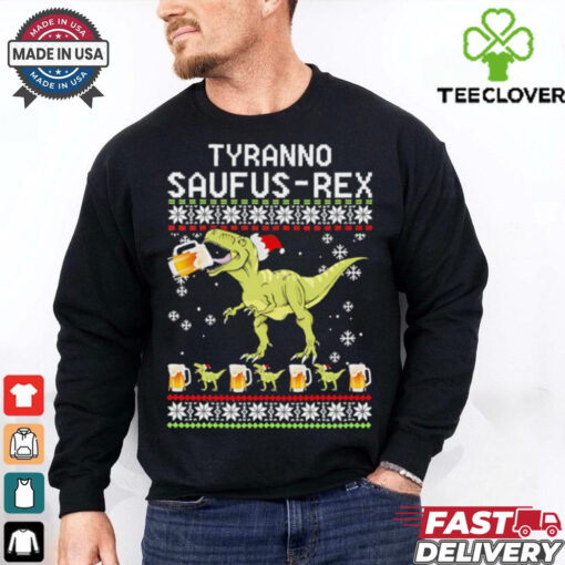 Dinosaur Tyranno Saufus Res ugly christmas shirt