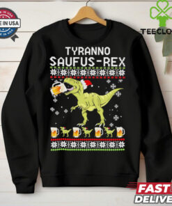 Dinosaur Tyranno Saufus Res ugly christmas shirt