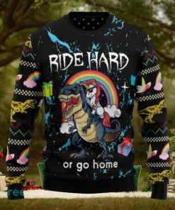 Dinosaur Unicorn Ride Hard, Ugly Christmas Sweatshirt
