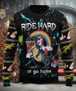 Dinosaur Unicorn Ride Hard, Ugly Christmas Sweatshirt