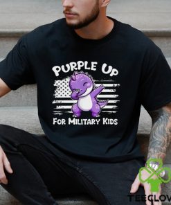 Dinosaur purple up for military kids USA flag shirt 2 Dinosaur purple up for military kids USA flag shirt