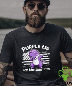 Dinosaur purple up for military kids USA flag shirt 3 Dinosaur purple up for military kids USA flag shirt
