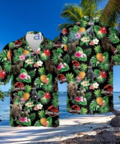 Dinosaurs Pineapple Tropical Flower Summer Jurassic Park Hawaiian Shirt