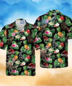 Dinosaurs Pineapple Tropical Flower Summer Jurassic Park Hawaiian Shirt