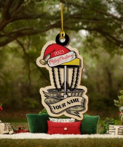 Disc Golf Personalized Wood Ornament