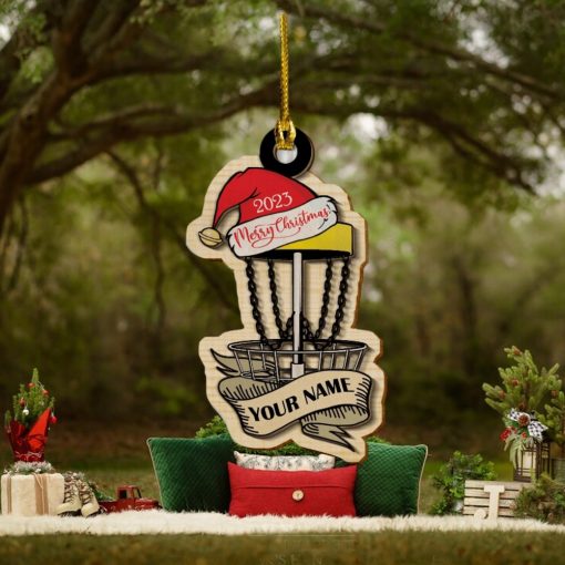 Disc Golf Personalized Wood Ornament