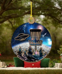 Disc Golf UFO Wood Christmas Ornament