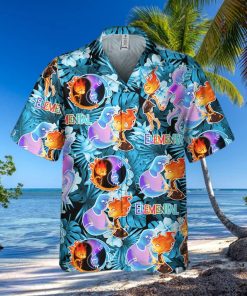 Disney Elemental Ember And Wade Couple Summer Tropical Blue Pixar Elemental Disney Fans Gift Hawaiian Shirt And Shorts JUOk03tLL