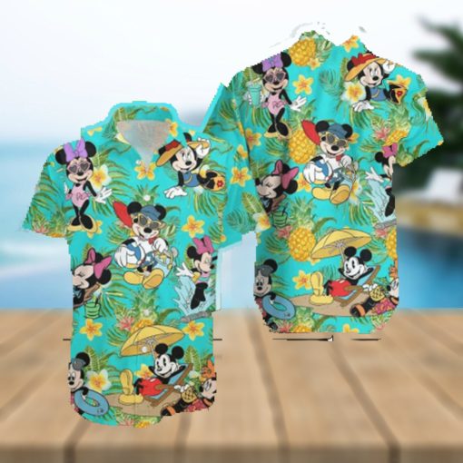 Disney Hawaiian Shirt Disney Mickey Mouse Hawaiian Pineapple Limited Edition  Aloha Shirt  Hawaiian Beach Short