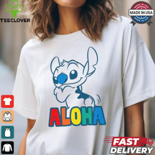 Disney Lilo & Stitch Dis Aloha Rainbow T Shirt