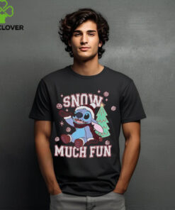 Disney Lilo and Stitch Red Christmas Snow Fun T Shirt 1 Disney Lilo and Stitch Red Christmas Snow Fun T Shirt