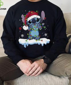 Disney Lilo and Stitch Santa Christmas Lights Shirt