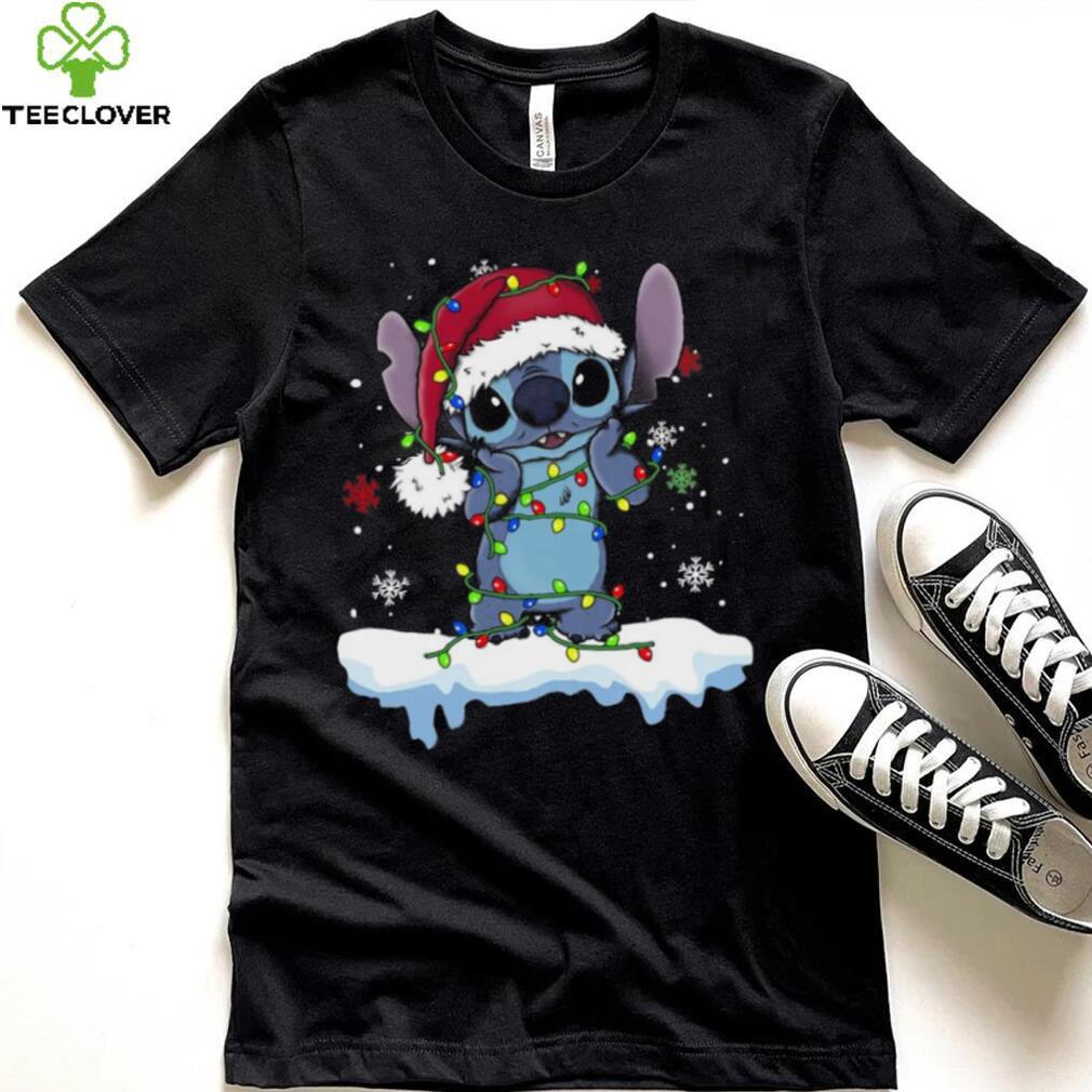 Disney Lilo and Stitch Santa Christmas Lights Shirt Disney Lilo and Stitch Santa Christmas Lights Shirt