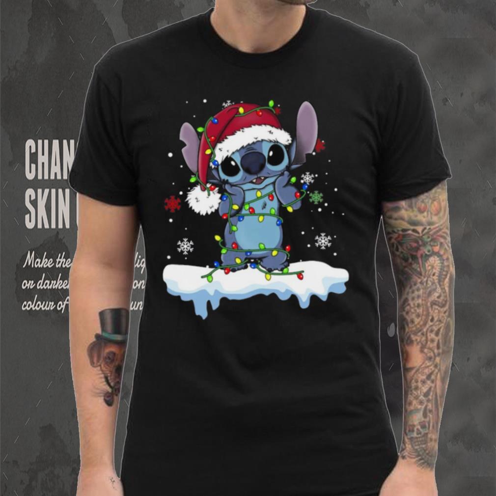 Disney Lilo and Stitch Santa Christmas Lights Shirt Disney Lilo and Stitch Santa Christmas Lights Shirt