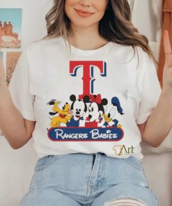 Disney Mickey And Friends Babies Texas Rangers MLB Shirt