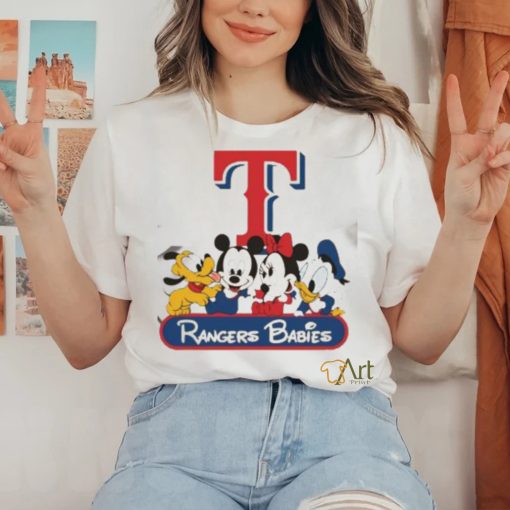 Disney Mickey And Friends Babies Texas Rangers MLB Shirt