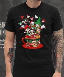 Disney Mickey And Friends Christmas Coffee Cup T Shirt