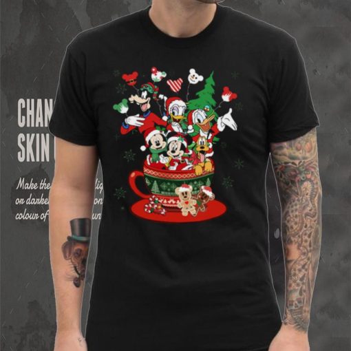 Disney Mickey And Friends Christmas Coffee Cup T Shirt