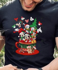 Disney Mickey And Friends Christmas Coffee Cup T Shirt