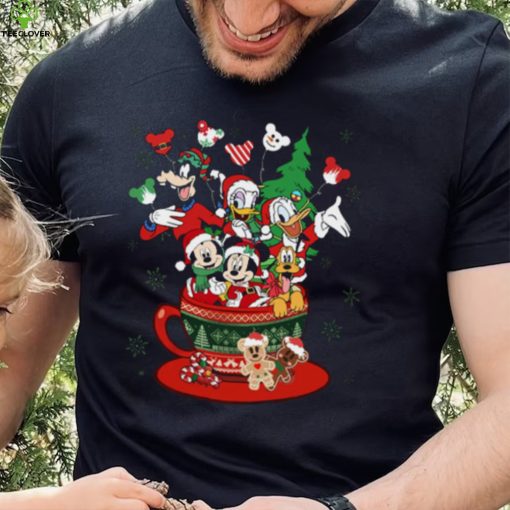 Disney Mickey And Friends Christmas Coffee Cup T Shirt