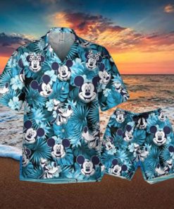 Disney Mickey And Friends Seamless Blue Style Hawaii Shirt