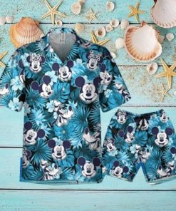 Disney Mickey And Friends Seamless Blue Style Hawaii Shirt