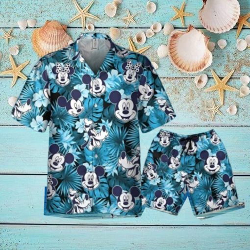Disney Mickey And Friends Seamless Blue Style Hawaii Shirt
