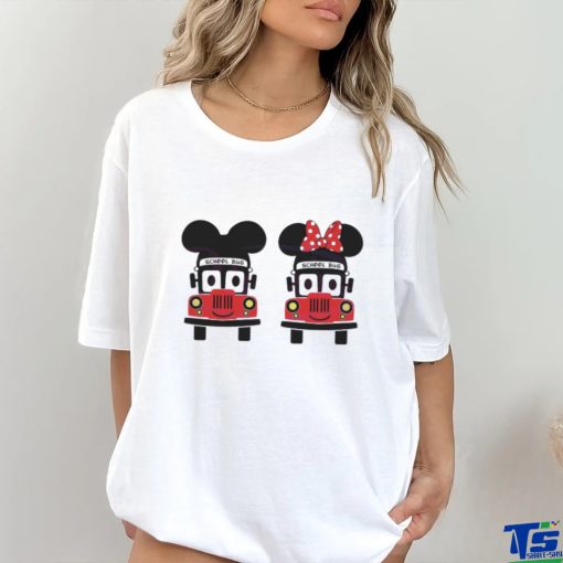 Disney Mickey And Minnie School Bus Digital shirt