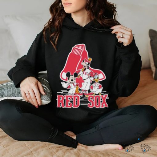 Disney Mickey Characters Boston Red Sox Baseball Shirt