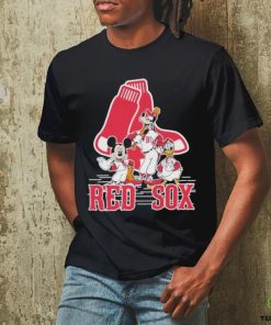 Disney Mickey Characters Boston Red Sox Baseball Shirt