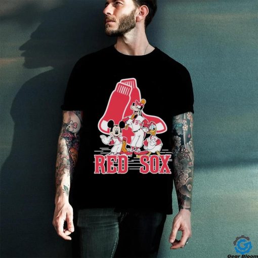 Disney Mickey Characters Boston Red Sox Baseball Shirt