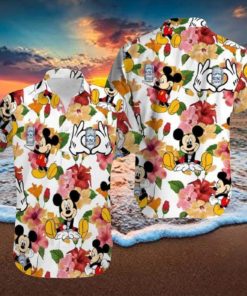 Disney Mickey Mouse And Busch Light Beer Hawaiian Shirt