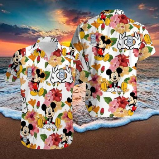 Disney Mickey Mouse And Busch Light Beer Hawaiian Shirt