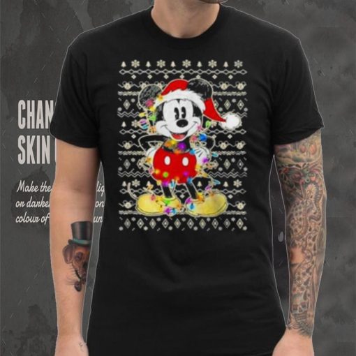 Disney Mickey Mouse Christmas Lights, Ugly Christmas T Shirt