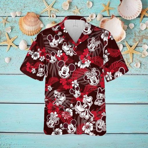 Disney Mickey Mouse Floral Aloha Hawaiian Shirt