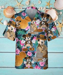 Disney Mickey Summer Tropical Floral Indiana Jones Disney Hawaiian Shirt