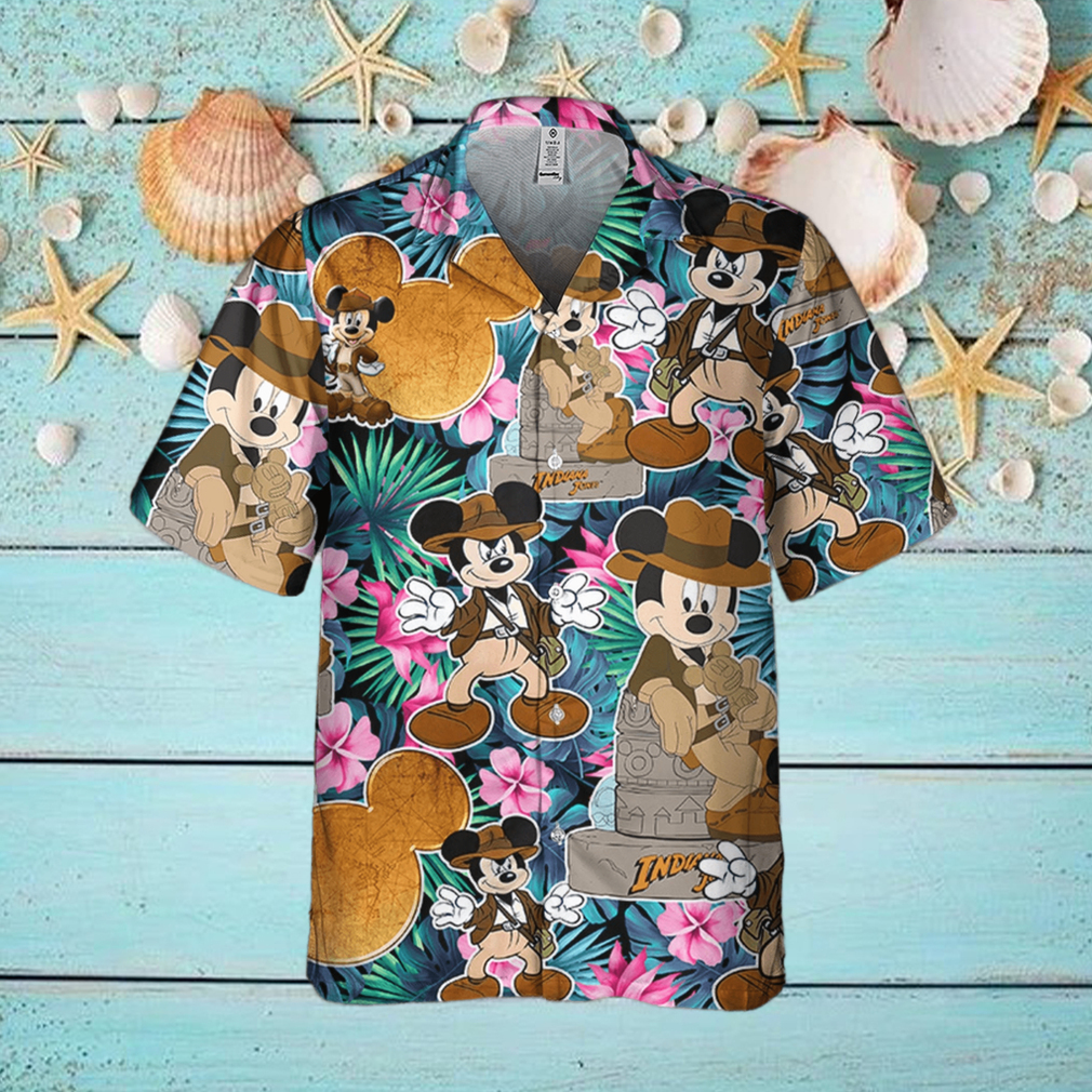 Disney Mickey Summer Tropical Floral Indiana Jones Disney Hawaiian Shirt Disney Mickey Summer Tropical Floral Indiana Jones Disney Hawaiian Shirt